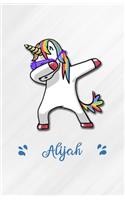 Alijah A5 Lined Notebook 110 Pages: Funny Blank Journal For Personalized Dabbing Unicorn Family First Name Middle Last. Unique Student Teacher Scrapbook/ Composition Great For Home Sch