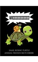 Snail Riding Turtle Animal Friends Sketchbook