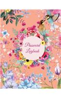 Password Logbook: Beautiful Flowers, 8.5 X 11 the Personal Internet Address & Password Log Book with Tabs Alphabetized, Internet Password Logbook, Password Organizer Notebook