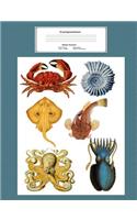Vintage Marine Life Wide Ruled Composition Book