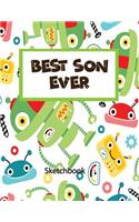 Best Son Ever: Practice Draw Workbook, Large Blank Pages for Sketching, Classroom Edition Sketchbook for Kids, Journal and Sketch Pad for Drawing, Robot Cover (Vol