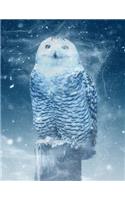 Snow Owl Notebook: 8.5 X 11 202 College Ruled Pages