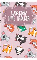 Workday Time Tracker: Weekly timesheets to complete for 2 years - Design: Pink wildlife