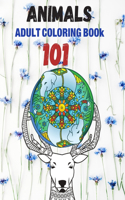 101 Animals Adult Coloring Book