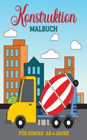 Konstruktion Malbuch für Kinder ab 4 Jahre: 49 Einfache und Große Baufahrzeuge, Lastwagen, Bagger, Dumper und Kräne