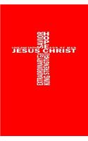 Jesus Christ Love And Faith Son Of Man: Lined Journal - Jesus Christ Savior Hope Black Religious Faith Religion Gift - Red Ruled Diary, Prayer, Gratitude, Writing, Travel, Notebook For Men