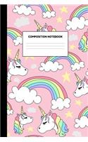 Compostion Notebook: College Ruled Blank Lined Journal Paper Notebook - Charming Unicorn School Supplies for Girls - Writing Notes, Drawing and Doodles - Workbook for St