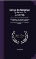 Novum Testamentum Syriacum Et Arabicum: (Iussu Sacrae Congregationis de Propaganda Fide Ad Usum Ecclesiae Nationis Maronitarum Editum). Sacrosancta Jesu Christi Evangelia, Volume 1