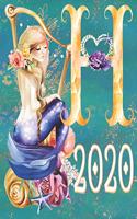 2020 Weekly Planner - Monogram Mermaid Initial 