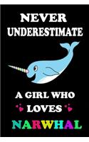 Never Underestimate A Girl Who Loves Narwhal