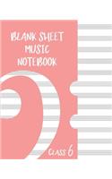 Blank Sheet Music Composition Manuscript Staff Paper Art Music CLASS 6 Notebook Rose Cover