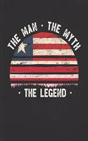 The Man The Myth The Legend: Liberia Flag Sunset Personalized Gift Idea for Liberian Coworker Friend or Boss 2020 Calendar Daily Weekly Monthly Planner Organizer