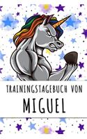 Trainingstagebuch von Miguel: Personalisierter Tagesplaner für dein Fitness- und Krafttraining im Fitnessstudio oder Zuhause