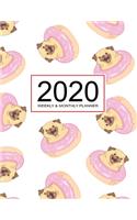 2020 Planner Weekly & Monthly 8.5x11 Inch: Dogs in Donuts One Year Weekly and Monthly Planner + Calendar Views