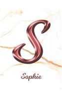 Sophie: 1 Year Weekly Planner with Note Pages (12 Months) - White Marble Rose Gold Pink Effect Letter S - 2020 - 2021 - Week Planning - Monthly Appointment 