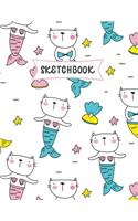 Sketchbook: Cat Mermaid Sketch Book for Kids - Practice Drawing and Doodling - Sketching Book for Toddlers & Tweens