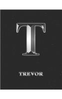 Trevor: 2 Year Weekly Planner with Note Pages (24 Months) - Silver Effect Personalized Custom Letter T Initial First Name - 2020 - 2021 - Week Planning - Mo