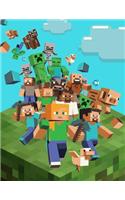 Miners and Creepers Pixel Characters Journal: Back to School Minecrafters Interlined Handwriting Notebook