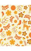Fox Notebook: Wildlife Animal Journal Notebook Ruled Lined Page Women Girl Men Boy Teen Writing Diary School Autmun Flower Leaves Nature Record Plan Orange Note P(10 Fox Notebook)