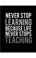 Never stop learning because life never stops teaching