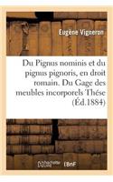 Du Pignus Nominis Et Du Pignus Pignoris, En Droit Romain. Du Gage Des Meubles Incorporels