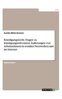 Kündigungsrecht. Fragen zu kündigungsrelevanten Äußerungen von Arbeitnehmern in sozialen Netzwerken und im Internet