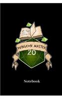 Dungeon Master Notebook: Blank Notebook For Fantasy Role Play Game Fans I Boardgame I Tabletop Player I Dungeons I Dragons I Dice Roll I D20 - Diary Sketchbook Gift