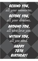 Behind You All Your Memories Before You All Your Dreams Happy 78th Birthday