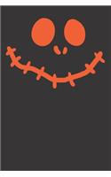 Notebook: Dot Grid Dotted 6x9 120 Pages Halloween Pumpkin Scarecrow Face Greepy Gift