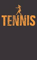 Notebook: Vintage Tennis Playing Girl Woman Silhouette Dot Grid Dotted 6x9 120 Pages