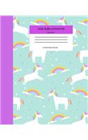 Wide Ruled Notebook Unicorn Composition Book