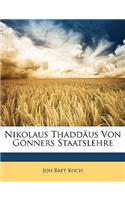 Nikolaus Thaddaus Von Gonners Staatslehre