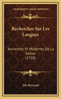 Recherches Sur Les Langues