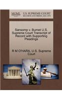 Sansome V. Burnet U.S. Supreme Court Transcript of Record with Supporting Pleadings