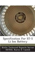 Specification for St-5 Li Ion Battery: (English)