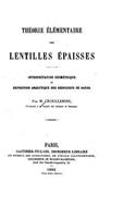 Théorie Élémentaire Des Lentilles Épaisses, Interprétation Géométrique Et Expostion Analytique