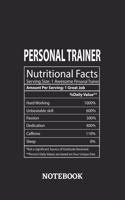 Nutritional Facts Personal Trainer Awesome Notebook: 6x9 inches - 110 graph paper, quad ruled, squared, grid paper pages - Greatest Passionate working Job Journal - Gift, Present Idea