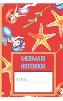 Mermaid Notebook: Mermaid gifts for women and girls: cute & elegant Cinnabar design blank Lined notebook/Journal.