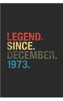 Legend Since December 1973: Blank Lined Notebook / Journal (6 X 9 -120 Pages) - Happy Birthday 46th Gift Idea