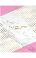 Composition Book: Marble + Gold Bullet Notebook - 150-Page 1/2 Inch Dot Grid Marble Journal - 8.5 X 11 Matte Softcover