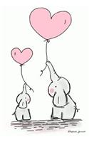 Elephant Journal: Beautiful Blank Lined Notebook (Cute Hearts)
