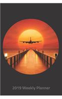 Plan on It 2019 Weekly Calendar Planner - Destination Vacation Airplane