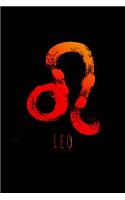 Leo: Blank Notebook with Leo Zodiac Symbol, Creative Brush Design, Makes a Great Journal, Diary, Sketchbook or School Notebook, 6"x9", 150 Blank Pages(6 Zodiac Symbols)