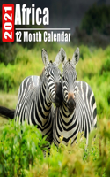Calendar 2021 Africa: Beautiful Africa Photos Monthly Mini Calendar With Inspirational Quotes each Month