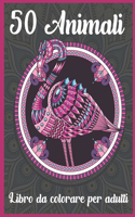 50 Animali Libro da colorare per adulti