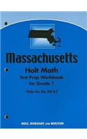 Holt Math Massachusetts Test Prep Workbook for Grade 7