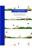 Wide Ruled Notebook Snake Composition Book: Cute Kawaii Baby Snake Themed Lined Journal for Women Teens Kids Students Back to School. 8" x 10" 120 Pages. Vol 4
