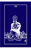 IV: Four of Pentacles Tarot Journal Diary Log Book, Record and Interpret Readings, 3 Tarot Card Spread Journal
