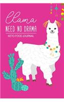 Keto Food Journal: Llama Need NO Drama, Personal Food Journal, Fitness Diary & Food Tracker Weekly Meal Planner & Grocery List, Blank Recipes Pages & Gratitude with Pr