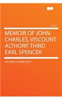Memoir of John Charles, Viscount Althorp, Third Earl Spencer